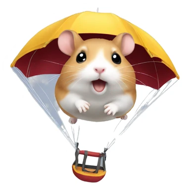 Hamster parachuting  sticker