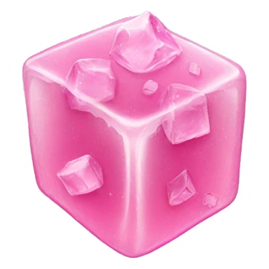 Pink ice cubes in butterfly form sticker