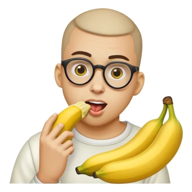 Bad bunny eating banana sticker