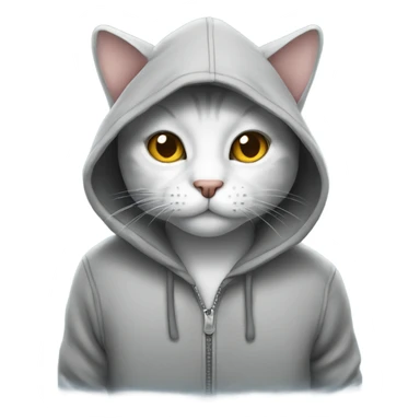 A cat wearing a hoodie sticker