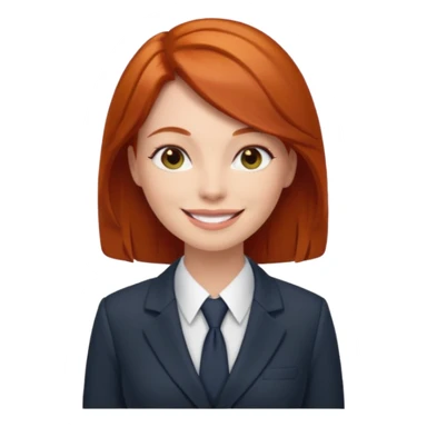 redhead woman with office look sticker