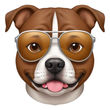 Staffy dog braun with sunglass sticker