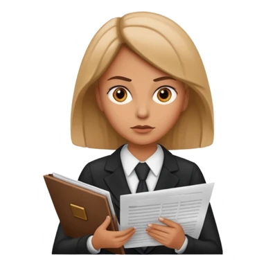 female lawyer reading a document sticker