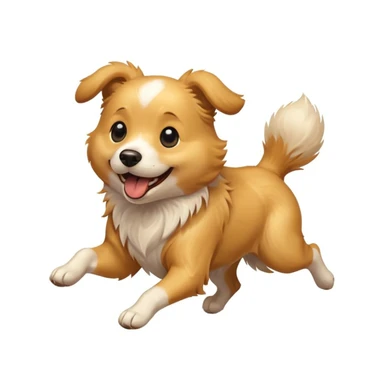 happy dog running after ball sticker