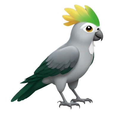 Grey Cockatiel with Dark Green Tail sticker