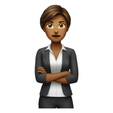 Woman HR-manager crossed arms angry sticker