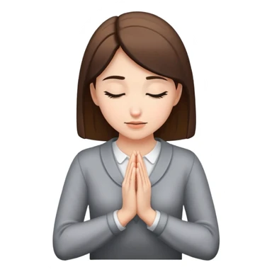 woman bowing hands together sticker