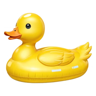 duck-shaped inflatable pool float floating on water, bright yellow rubber duck design, glossy plastic texture, gentle water ripples, summer pool vibe, 3D cartoon style, mobile game icon style, clean composition, no people, no text, no watermark

 sticker