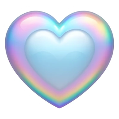 white heart with a holographic effect sticker