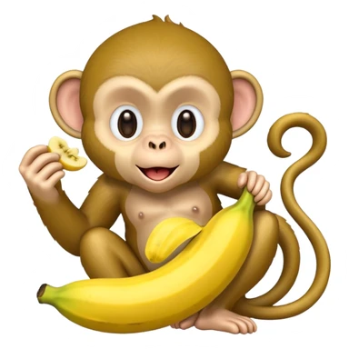 Monkey eating banana sticker