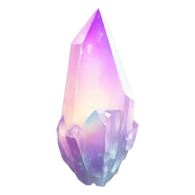 Pastel white iridescent nebula crystal shard sticker
