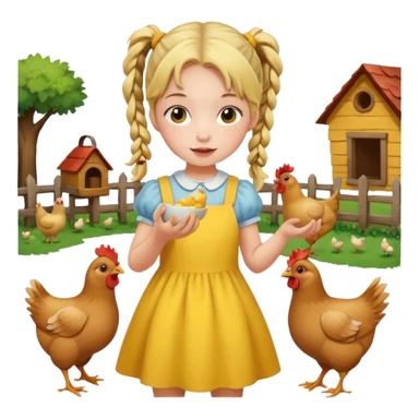 Girl feeding chickens – Pigtails, yellow dress



 sticker