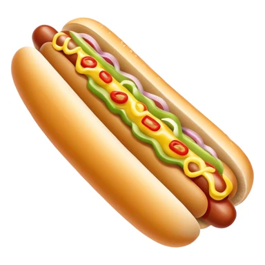 Chicago hotdog with yellow mustard, relish, diced onions, and celery salt sticker