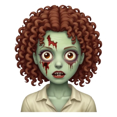 uma mulher zumbi de cabelo cacheado sticker