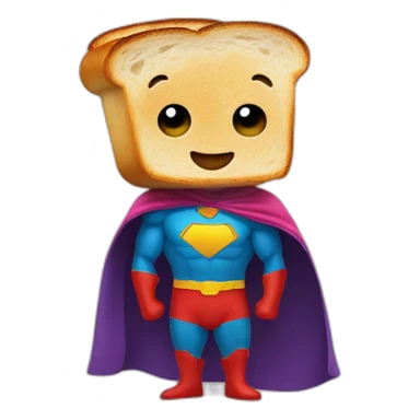 toast wearing a superhero cape sticker