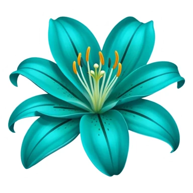 teal lily sticker
