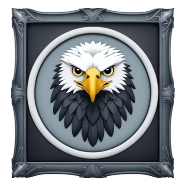 Game of thrones style eagle square portrait frame  Sigil with Stark Colors sticker