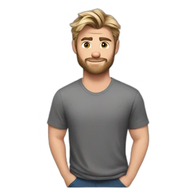 chris-hemsworth cartoon wearing shirt sticker