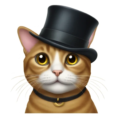 Cat with eye monocle and top hat  sticker