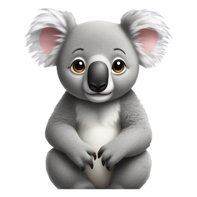 Female emoji on top of male koala sticker