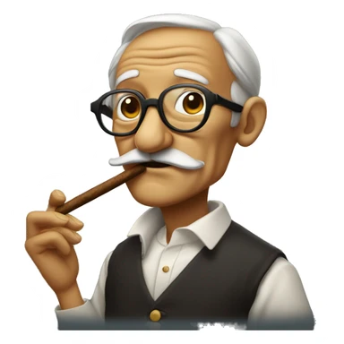 Old shimpanze with glasses! Completely bold smoking a cigar sticker