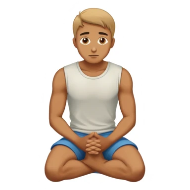 man begging kneeled on knees sticker