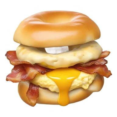 Bacon egg and cheese on an everything bagel sticker