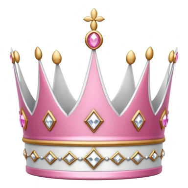 glitter pink and white queen crown sticker