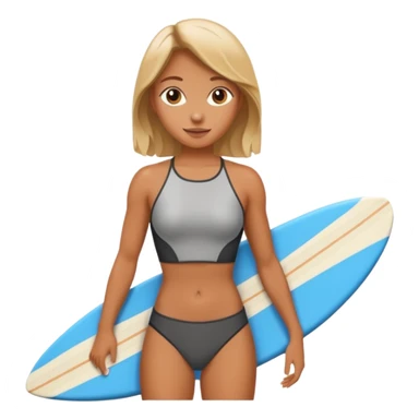 surfboard holding in hand women sticker