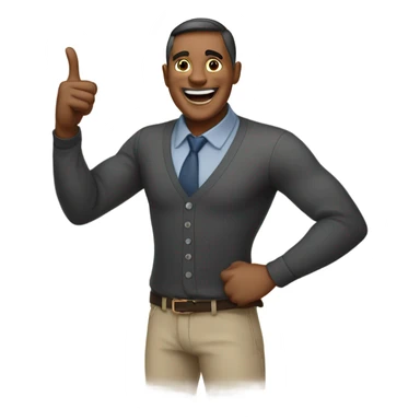 guy pointing both thumbs at himself  sticker