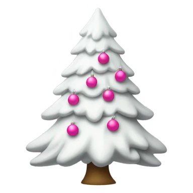 White Christmas tree with pink bows sticker