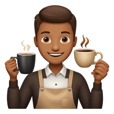 barista with big cup of coffee sticker