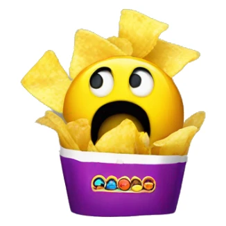 Pacman eating chips sticker