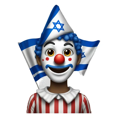  Clown with Israel flag background sticker