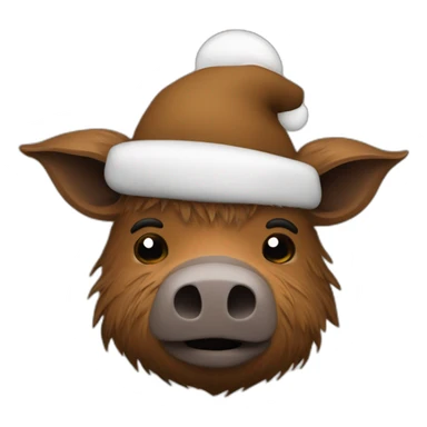 fullface brown boar tired of life with a black winter hat sticker
