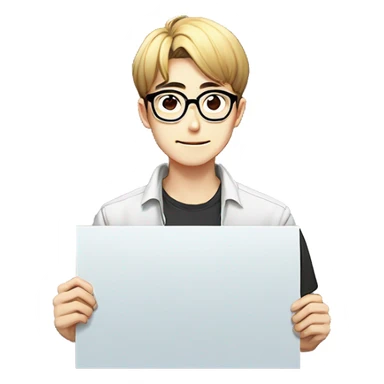 Guy with specs holding banner of Manhwa_Flix sticker