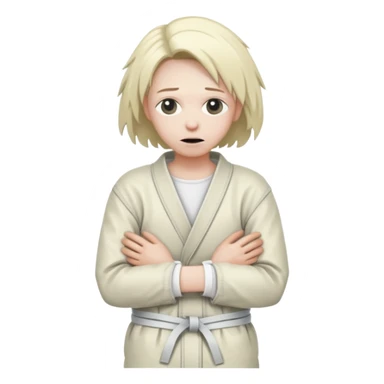 Пациент психиатрической больницы в смирительной рубашке, руки связаны за спиной sticker