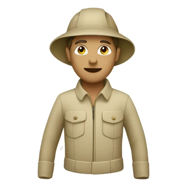 gardener pith helmet beige jacket sticker
