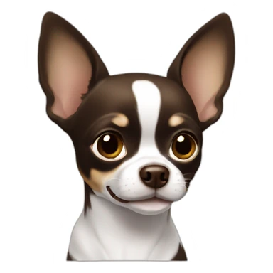 Chihuahua dark brown white sticker