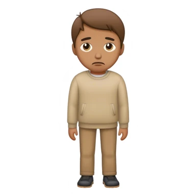 hazme un emoji en que puedas poner el cuerpo completo de una persona que esta triste (su cara) sticker
