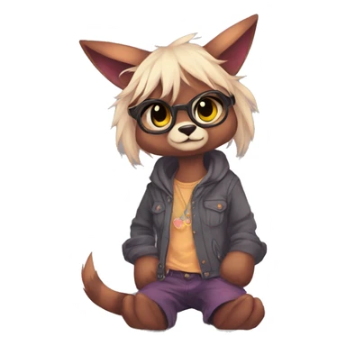 Cool cute Kawaii edgy colorful anthro fantasy-animal-fursona griffsnuff & LiLaiRa & Falvie full body sticker