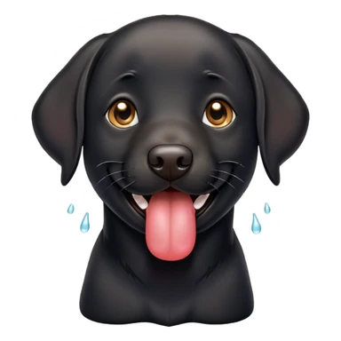 black labrador smiling with tongue out sticker
