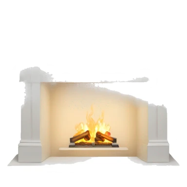 White fireplace sticker