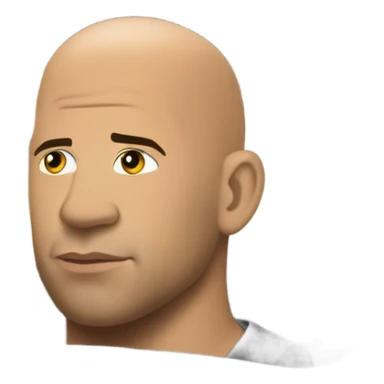 Vin Diesel in profile driving a car sticker