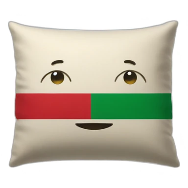 pillow with an italian flag sticker