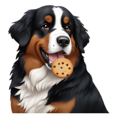 Bernese mountain dog eating cookies sticker