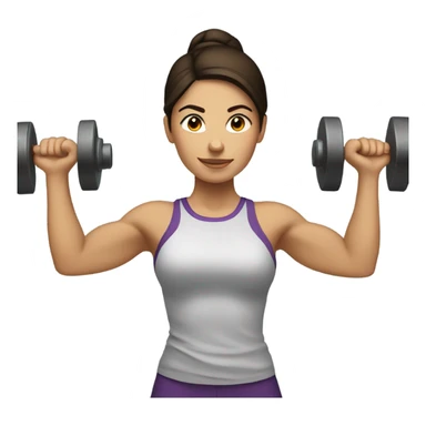 Brunette lifting weights sticker
