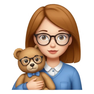 girl glasses with teddy  sticker