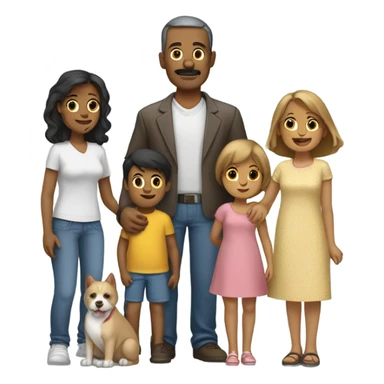 Buenas noches familia de padre madre una hija un perro y un gato sticker