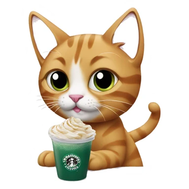 Sassy cat will pink nails and Starbucks sticker